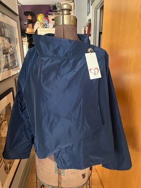 Roma Navy Lightweight Draped Jacket